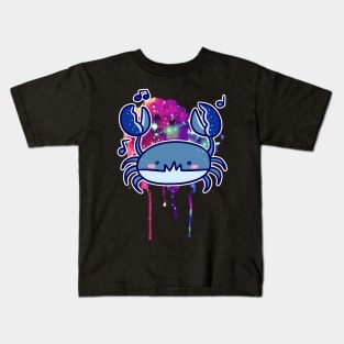 Blue Crab - Watercolor Space Splatter Kids T-Shirt